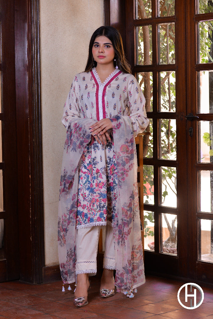 PRINTED LAWN 3PCS STITCHED (KHCL-01)