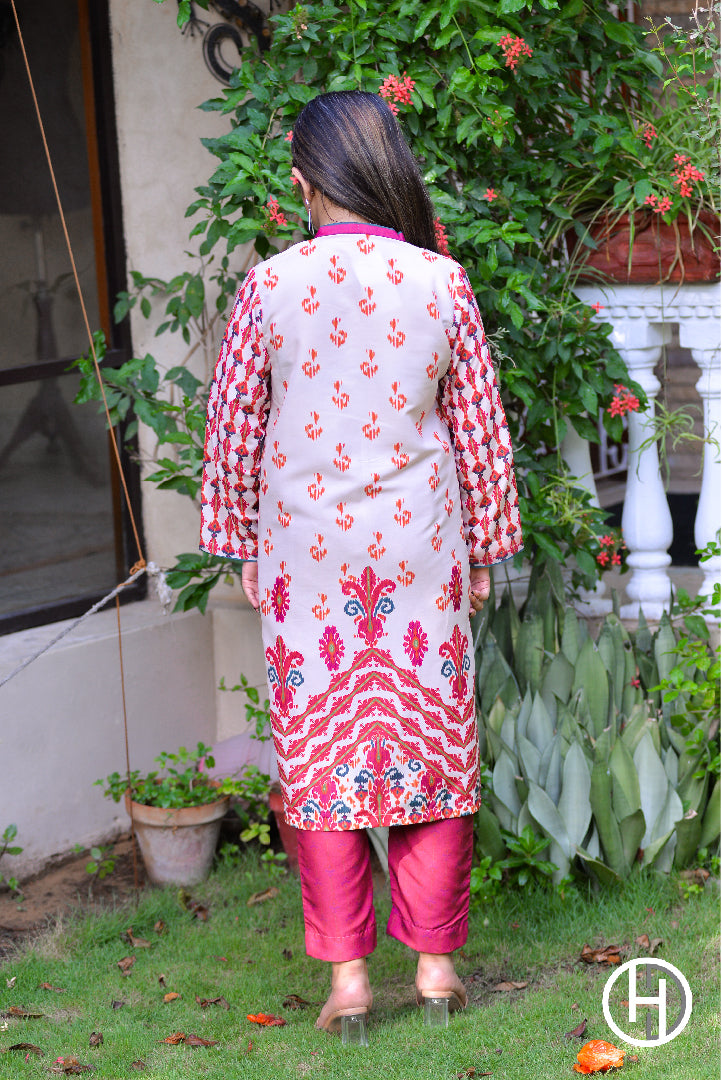 PRINTED CAMBRIC 2PCS STITCHED (KHPC-4)