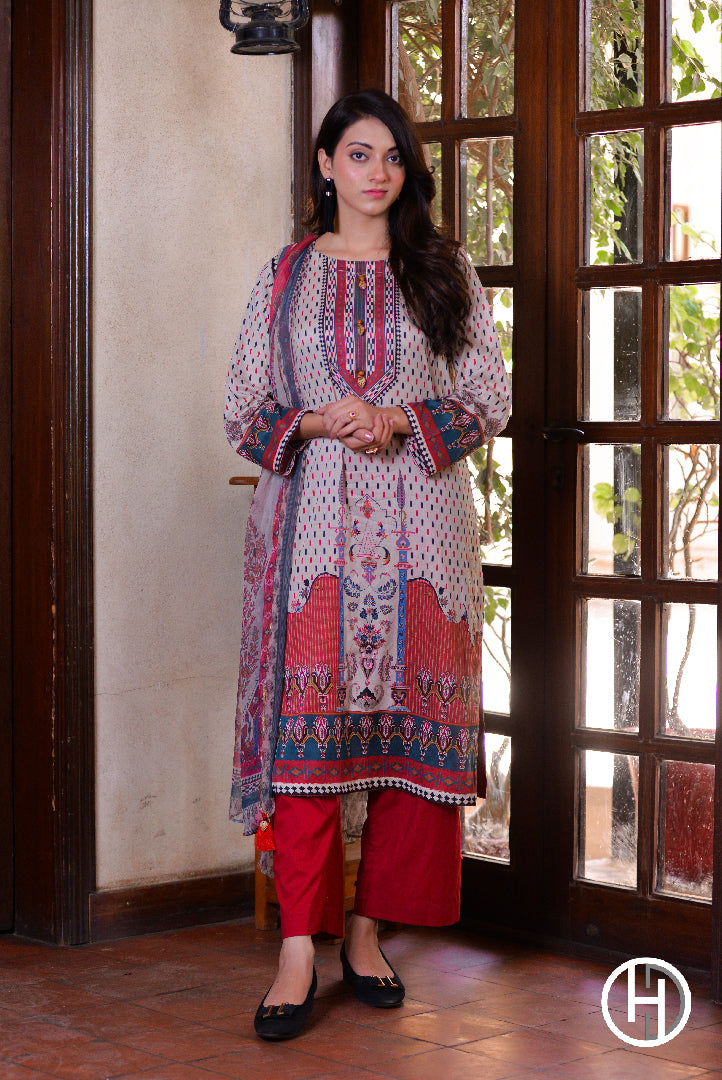 PRINTED LAWN 3PCS STITCHED (KHCL-02)