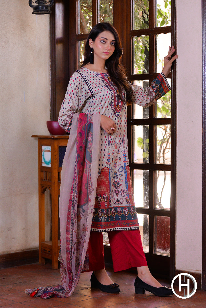 PRINTED LAWN 3PCS STITCHED (KHCL-02)