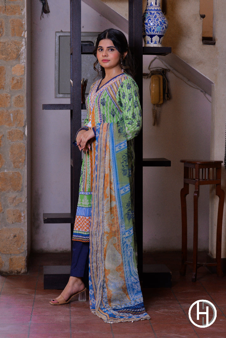 PRINTED LAWN 3PCS STITCHED (KHCL-03)