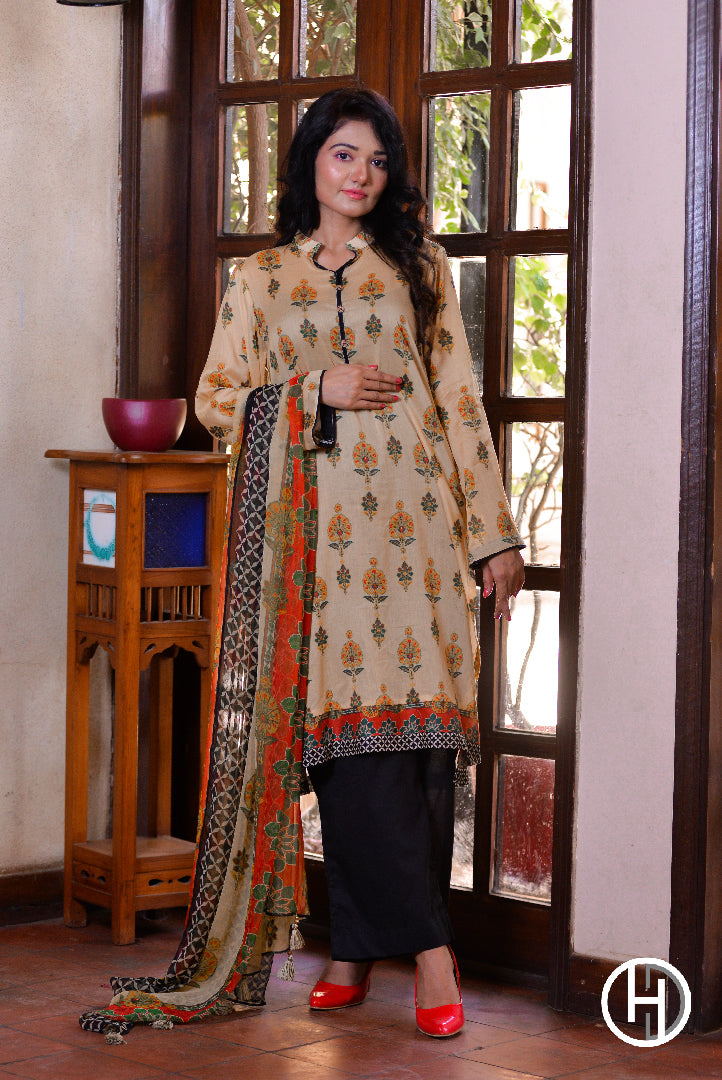 PRINTED LAWN 3PCS STITCHED (KHCL-04)