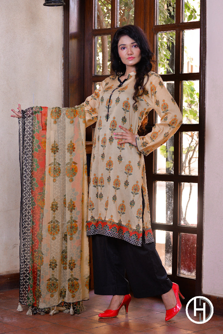 PRINTED LAWN 3PCS STITCHED (KHCL-04)