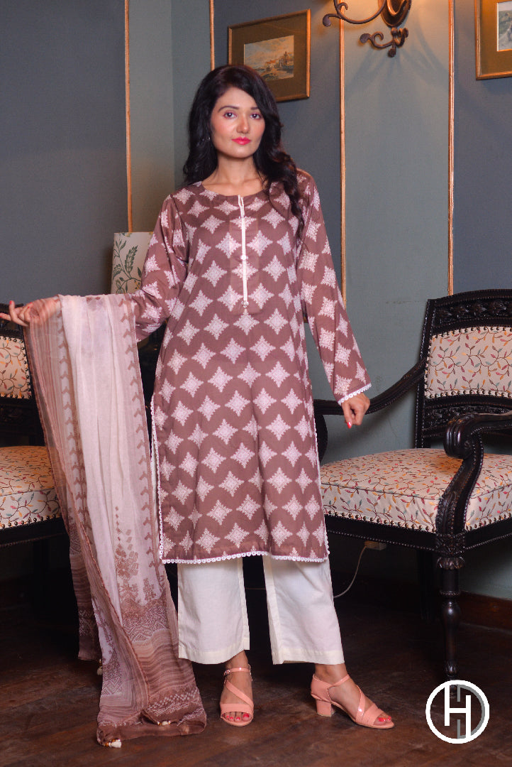 PRINTED LAWN 3PCS STITCHED (KHCL-09)