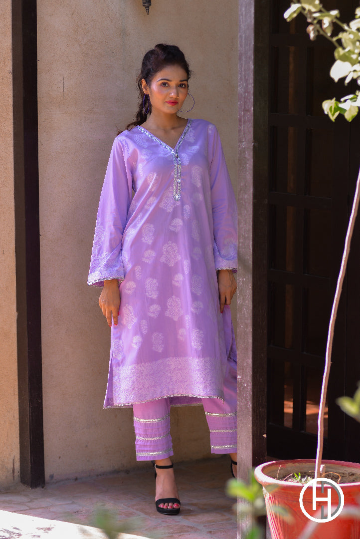 JACQUARD SUIT 2PCS STITCHED (KHJS-01)