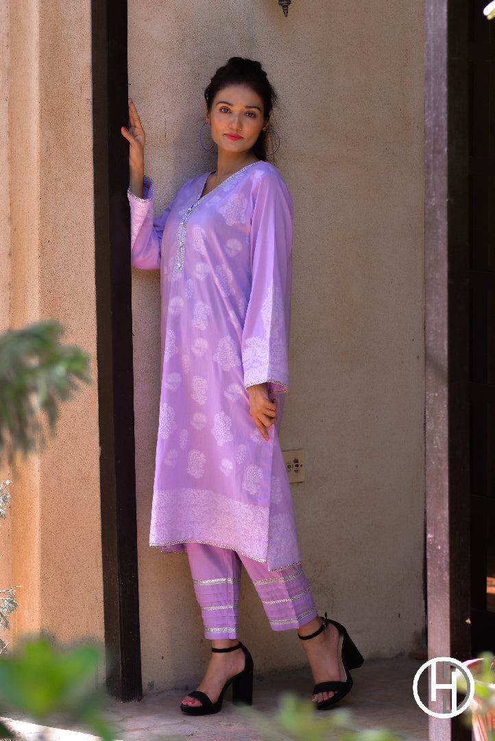 JACQUARD SUIT 2PCS STITCHED (KHJS-01)