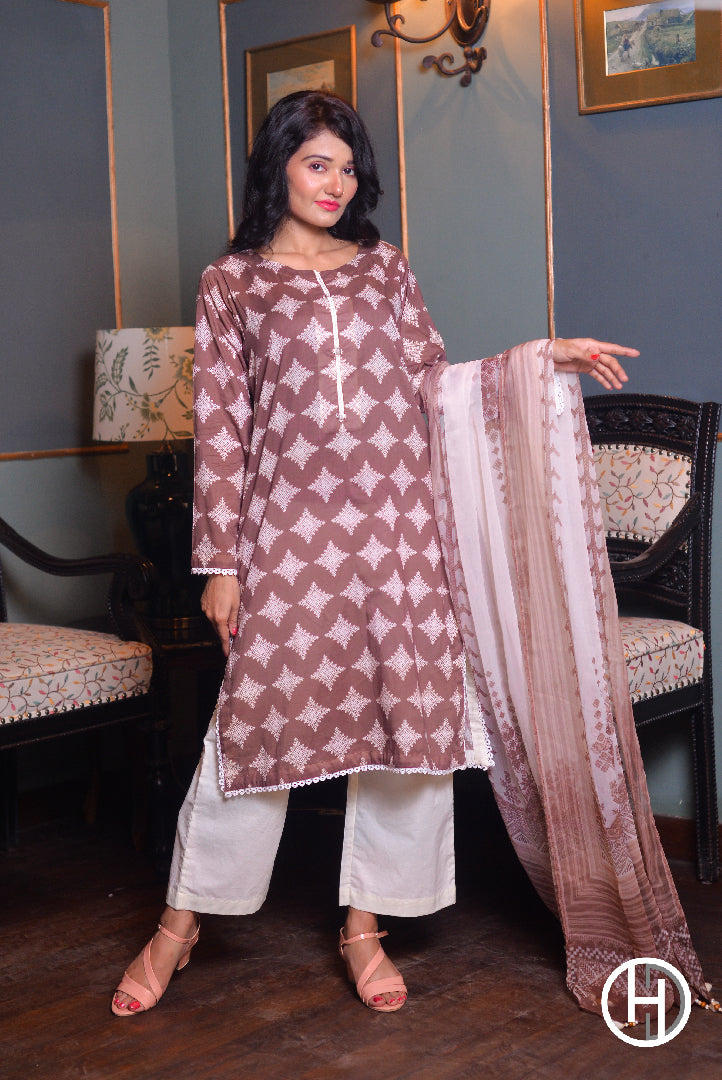 PRINTED LAWN 3PCS STITCHED (KHCL-09)