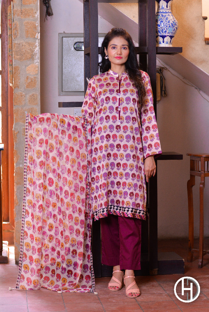 PRINTED LAWN 3PCS STITCHED (KHCL - 11)